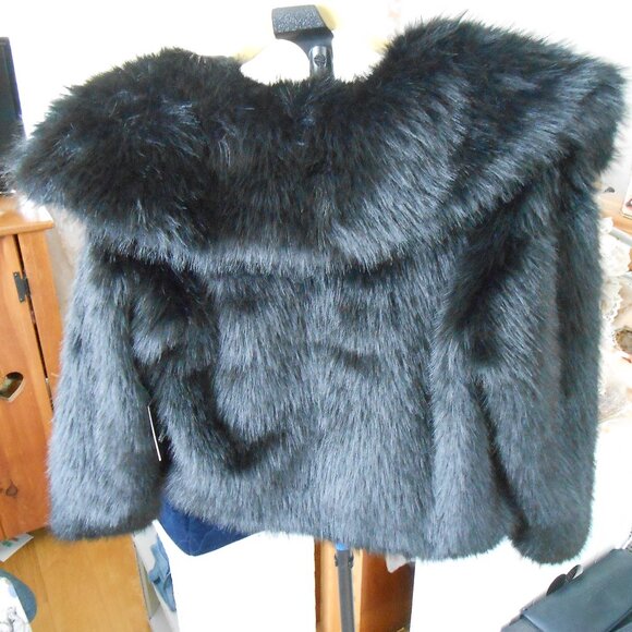 FAUX FUR COAT BY VERA WANG-BLACK-WOMEN'S SIZE XS-NEW WITH TAGS - Picture 3 of 6